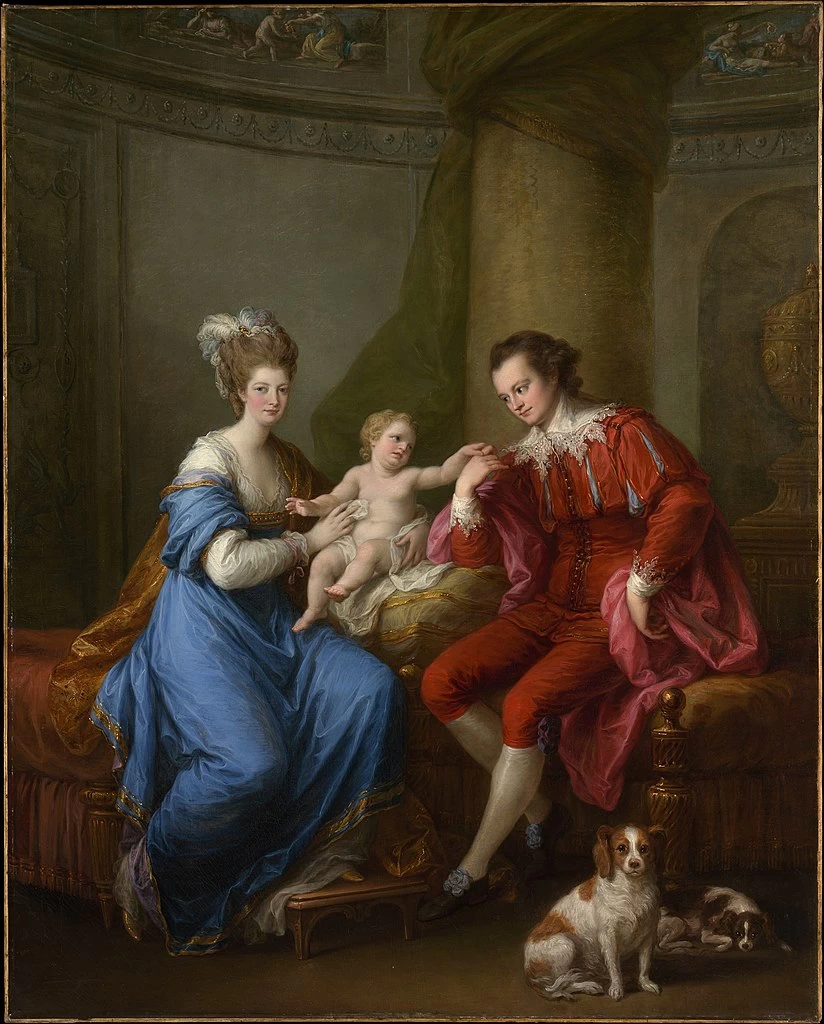 Angelika Kauffmann - Edward Smith Stanley conte di Derby, con la sua prima moglie Lady Elizabeth Hamilton e il loro figlio, Metropolitan Museum of Arts, New York